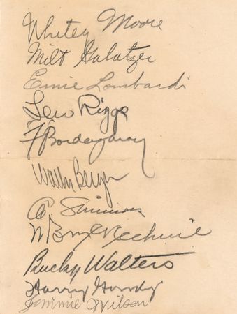 Lot #917 Bill McKechnie, Al Simmons, and Ernie