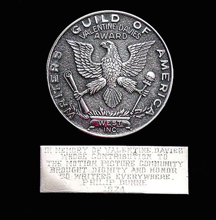 Lot #937 Philip Dunne's Writers Guild of America Valentine Davies Award - Image 1