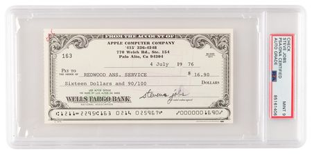 Lot #4003 Steve Jobs Signed 1976 Apple Computer