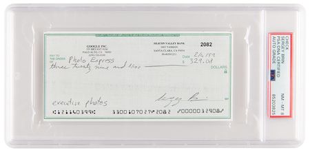 Lot #4240 Google: Sergey Brin Signed Check for