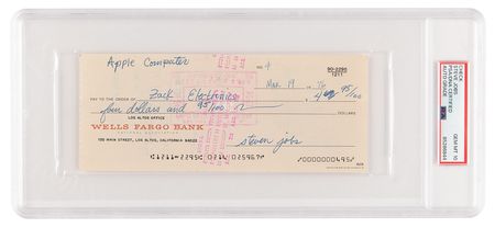 Lot #4004 Steve Jobs Signed 1976 Apple Computer