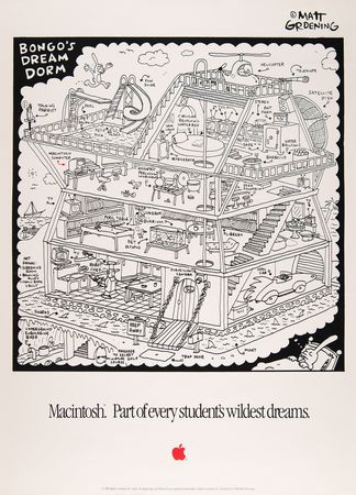 Lot #4154 Matt Groening (3) Rare Macintosh Promotional Items - Booklet, Poster, T-Shirt - Image 6