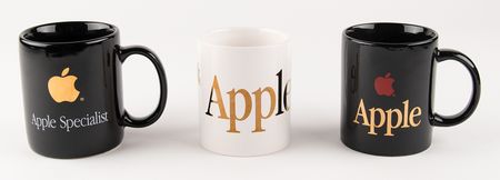 Lot #4191 Apple Computer (3) Coffee Mugs (Gold Accents) - Image 1