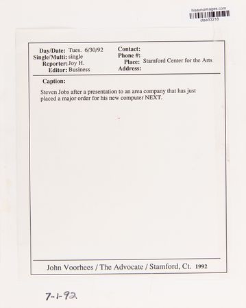 Lot #4013 Steve Jobs Original Press Photograph - Image 2