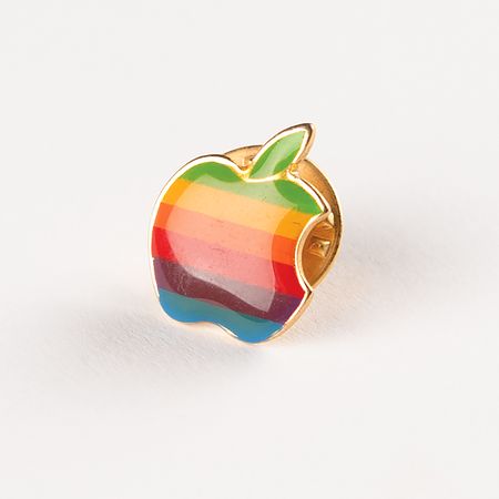 Lot #4151 Vintage Apple Stickers and Pin - Image 2