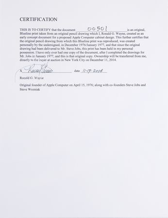 Lot #4028 Ron Wayne's Set of (5) Apple II Cabinet Design Blueprints - Image 14