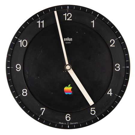 Lot #4135 Apple Computer Braun 'Rainbow Logo' Wall Clock - Image 1