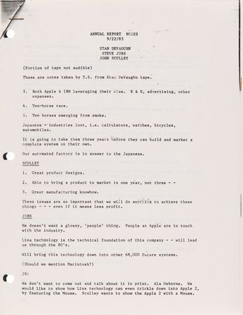 Lot #4110 Steve Jobs and John Sculley: Apple