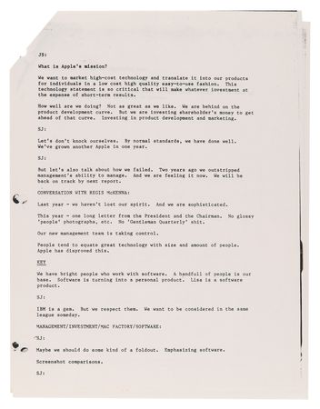 Lot #4110 Steve Jobs and John Sculley: Apple Computer 1983 Annual Report Meeting Notes - Image 2