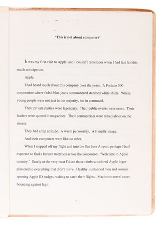 Lot #4083 Apple Computer Working Typescript of 'So Far: The First Ten Years of a Vision,' with Sealed First Edition and Letter from Apple Production Manager - Image 3