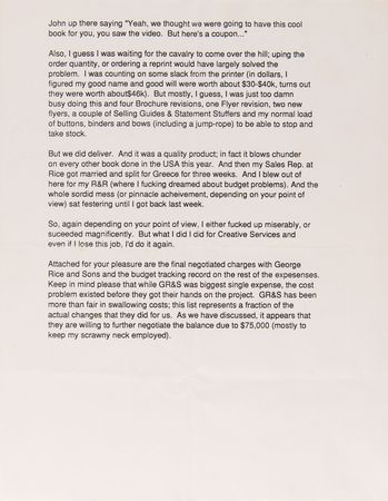 Lot #4083 Apple Computer Working Typescript of 'So Far: The First Ten Years of a Vision,' with Sealed First Edition and Letter from Apple Production Manager - Image 7