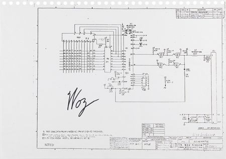 Lot #4048 Steve Wozniak Signed Apple Lisa Keyboard Schematic - Image 1