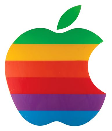 Lot #4138 Apple Computer 'Rainbow' Logo Wall