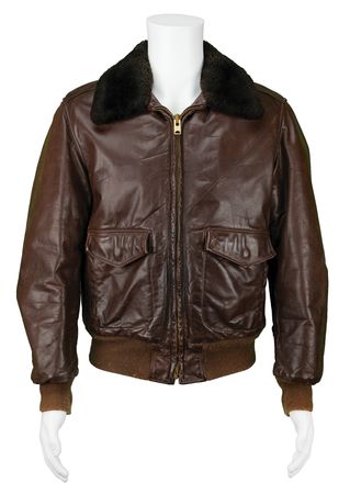 Lot #4005 Steve Jobs 'Middle Finger to IBM' Leather Bomber Jacket - Image 1