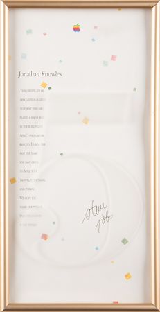 Lot #4010 Steve Jobs Signed Apple 5-Year Service