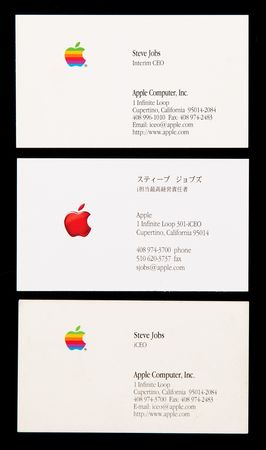 Lot #4009 Steve Jobs (3) Apple Business Cards
