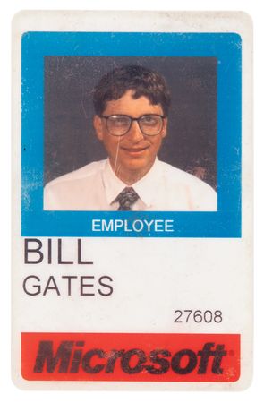 Lot #4285 Bill Gates Microsoft Corporate Campus Access Badge (c. 1994) - Image 1