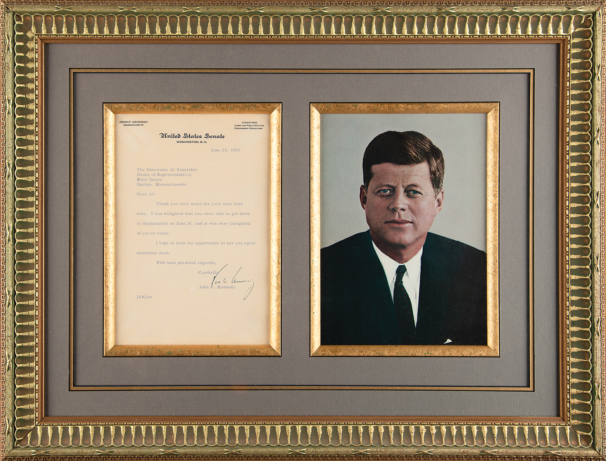 John F. Kennedy Typed Letter Signed as a United States Senator | RR
