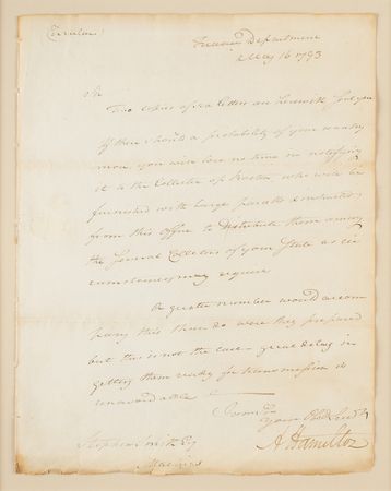 Lot #171 Alexander Hamilton Letter Signed on Sea Letters - Image 3