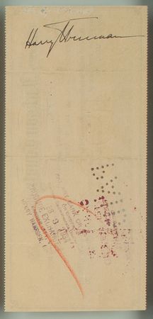 Lot #145 Harry S. Truman Signed Check - Image 3