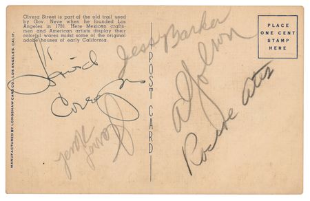 Lot #728 Al Jolson and Actors Signatures - Image 1