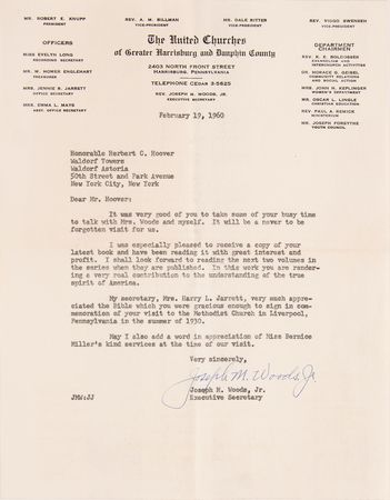 Lot #91 Herbert Hoover Signed Bible and Typed Letter Signed - Image 4