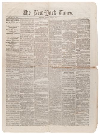 Lot #107 [Abraham Lincoln]: The New York Times, April 11, 1865 - Image 1