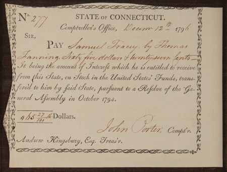 Lot #259 Connecticut: John Porter Document Signed - Image 2