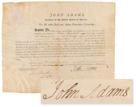 Lot #3 John Adams Document Signed as President - Image 1