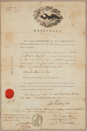 Lot #301 Robert R. Livingston Document Signed - Passport Signed as Minister to France - Image 1