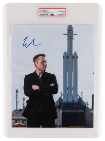Lot #210. Elon Musk Signed Photograph
