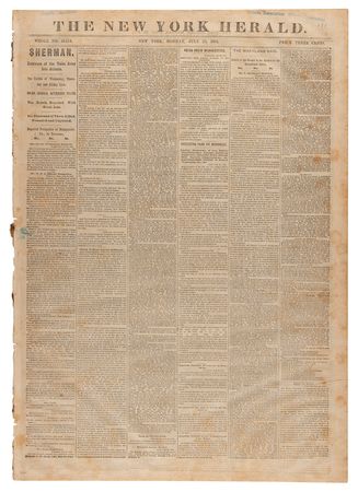Lot #386 William T. Sherman: Collection of (10) Civil War-Dated Issues of The New York Herald (July–December 1864) - Image 6