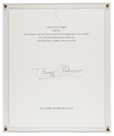 Lot #410 Buzz Aldrin Signed Print and Limited Edition Moonfire Book - Image 2