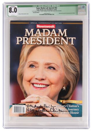 Lot #67 Hillary Clinton Signed Magazine - CGC Qualified Grade 8.0 - Image 1
