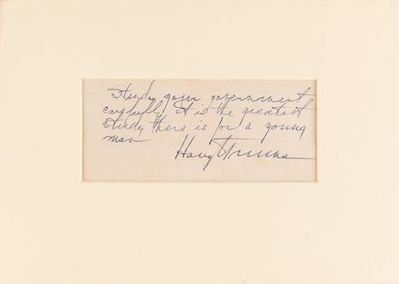 Lot #147 Harry S. Truman Autograph Quotation Signed - Image 2