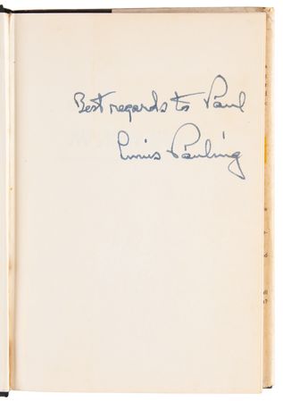 Lot #320 Linus Pauling (2) Signed Books - No More War! and Cancer and Vitamin C - Image 2