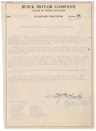 Lot #252 Walter Chrysler Document Signed - Image 1