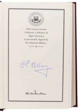 Lot #282 Edmund Hillary Signed Book - High Adventure - Image 4