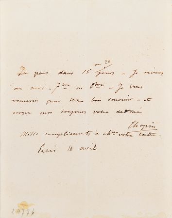 Lot #558 Frederic Chopin Rare Autograph Letter Signed on His Travels - Image 3