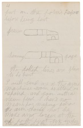Lot #211 Isaac M. Singer Twice-Signed Autograph Letter on Sewing Machine Improvements, with Two Sketched Diagrams - Image 5