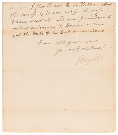 Lot #482 Joshua Reynolds Autograph Letter Signed, Regarding the Sale of Artwork - Image 2