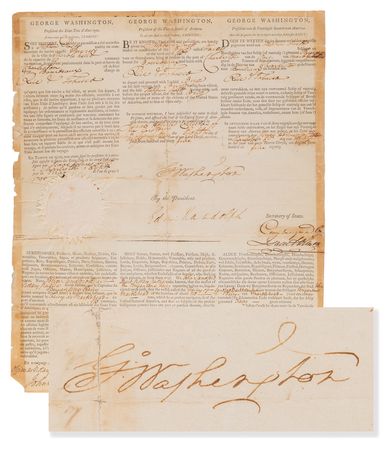 Lot #1 George Washington Document Signed as President - Image 1