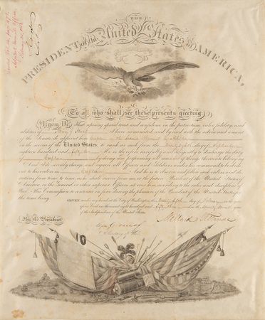 Lot #80 Millard Fillmore Document Signed as President - Military Appointment for Henry Jackson Hunt, Future Chief of Artillery in the Army of the Potomac - Image 1