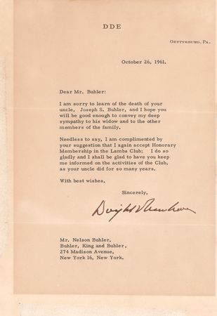 Lot #76 Dwight D. Eisenhower Typed Letter Signed with Bachrach Photograph and Bronze Inauguration Medal - Image 1