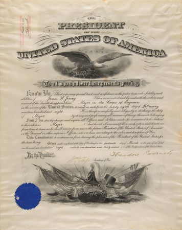 Lot #138 Theodore Roosevelt and William H. Taft Document Signed as President and Secretary of War - Image 1