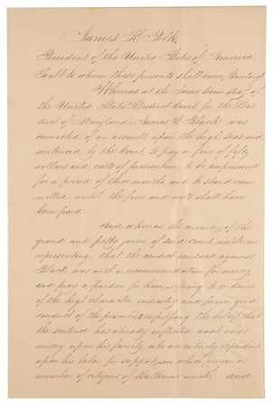 Lot #15 James K. Polk and James Buchanan Document Signed as President and Secretary of State - Image 2