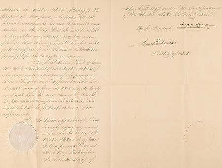 Lot #15 James K. Polk and James Buchanan Document Signed as President and Secretary of State - Image 3