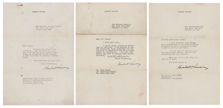 Lot #90 Herbert Hoover (3) War-Dated Typed Letters Signed - Image 1