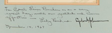 Lot #98 Lyndon and Lady Bird Johnson Signed Photograph as President and First Lady - Image 2