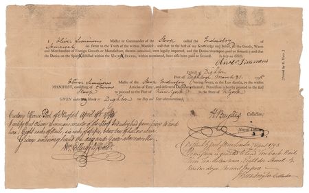 Lot #269 William Ellery and Jedediah Huntington Autograph Endorsements Signed - Image 1